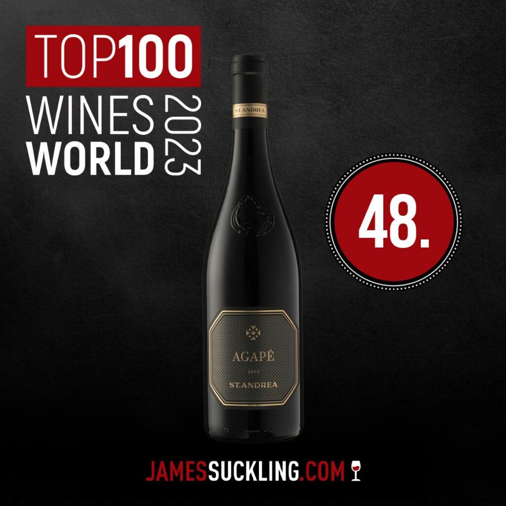 egy palack bor promóciós plakáton James Suckling