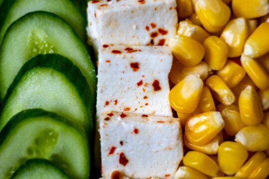 panner sajt, zöld uborka, sárga kukorica